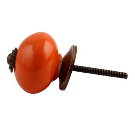 Orange Round Antique Fitting Ceramic Knob
